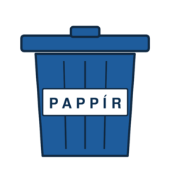 Pappír - blá tunna